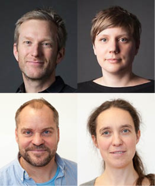 Henrik Österblom (övre t.v.), Matilda Vadman (övre t.h.), Gustaf Almqvist (nedre t.v.) och Sofia Wikström (nedre t.h.)