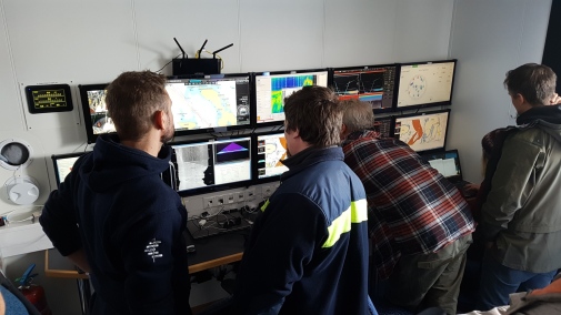 R/V Electras sonarsystem gör det möjligt att kartlägga havsbottens yta och ta profiler på ner till 600 m djup i bottensedimenten. Foto: Isabell Stenson