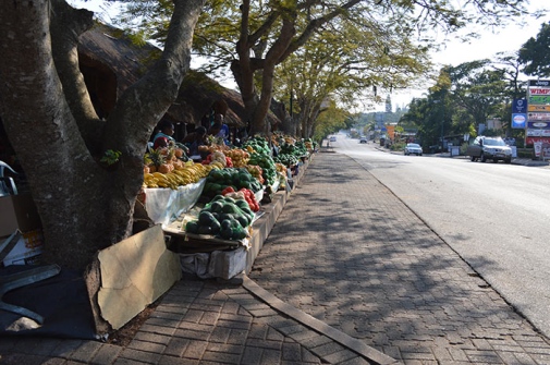 Street with fruit stand