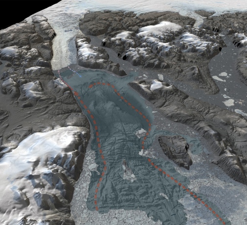 3D-visualization showing the seafloor bathymetry of the previously uncharted Sherard Osborn